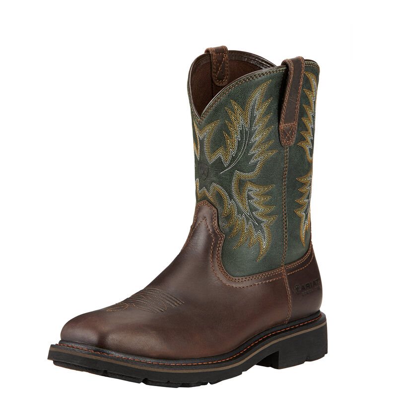 Ariat Work: Sierra Wide Square Toe Steel Toe Zapatos de Seguridad Hombre - Marrones Oscuro (YZSUJ702